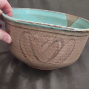 Handcrafted Ceramic Bowl - Turquoise and Brown